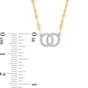 Thumbnail Image 4 of 1/10 CT. T.W. Diamond Entwined Double Circle Necklace in 10K Gold
