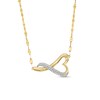 Thumbnail Image 1 of 1/6 CT. T.W. Diamond Sideways Twisted Heart Necklace in 10K Gold