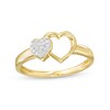 Thumbnail Image 1 of 1/20 CT. T.W. Multi-Diamond Double Heart Ring in 10K Gold