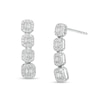 Thumbnail Image 1 of 1/3 CT. T.W. Baguette and Round Diamond Hexagon Frame Drop Earrings in 10K White Gold