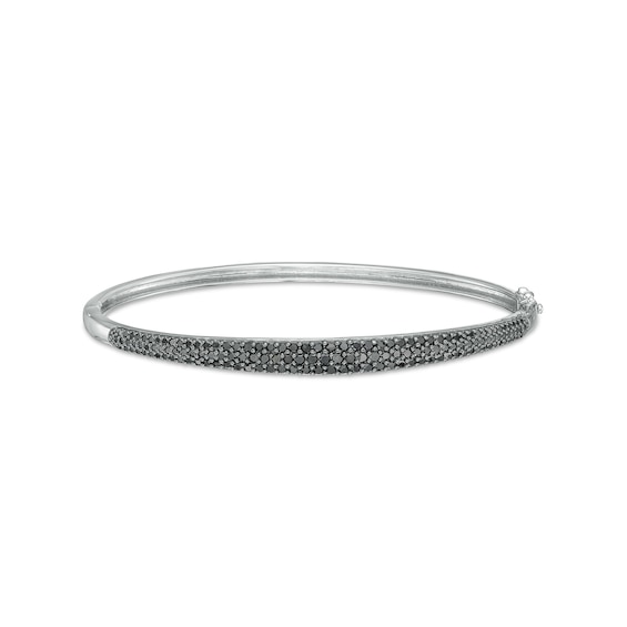 1 CT. T.w. Black Diamond Bangle in Sterling Silver