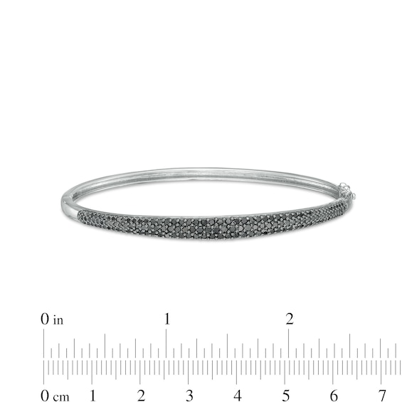 1 CT. T.w. Black Diamond Bangle in Sterling Silver