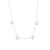 Thumbnail Image 1 of 1/8 CT. T.W. Diamond "XOXO" Station Necklace in 10K Gold – 17.5"
