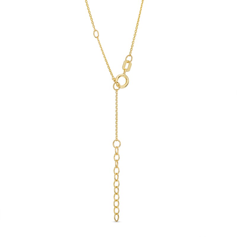 Main Image 3 of 1/8 CT. T.W. Diamond "XOXO" Station Necklace in 10K Gold – 17.5"