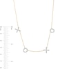 Thumbnail Image 4 of 1/8 CT. T.W. Diamond "XOXO" Station Necklace in 10K Gold – 17.5"