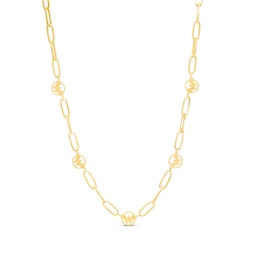 Wonder Woman™ Collection Logo Station Necklace in 10K Gold – 18.25"