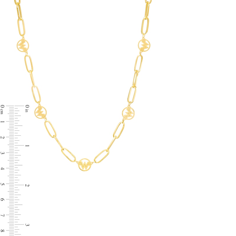 Main Image 3 of Wonder Woman™ Collection Logo Station Necklace in 10K Gold – 18.25"