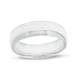 6.0mm Low Dome Comfort-Fit Wedding Band in 10K White Gold