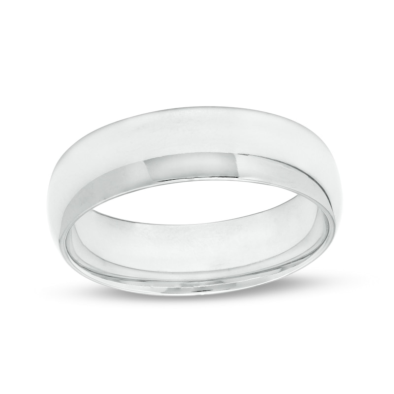 Main Image 1 of 6.0mm Low Dome Comfort-Fit Wedding Band in 10K White Gold