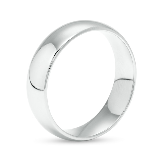 6.0mm Low Dome Comfort-Fit Wedding Band 10K White Gold