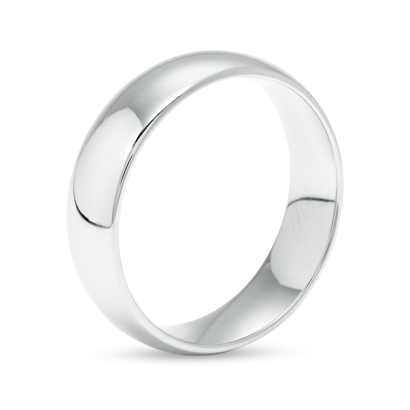 Main Image 2 of 6.0mm Low Dome Comfort-Fit Wedding Band in 10K White Gold