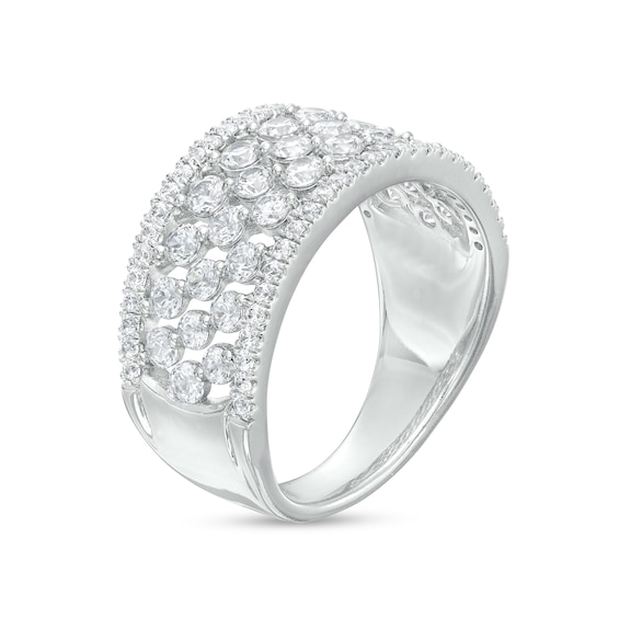 1-1/2 CT. T.w. Diamond Slant Multi-Row Anniversary Band in 14K White Gold