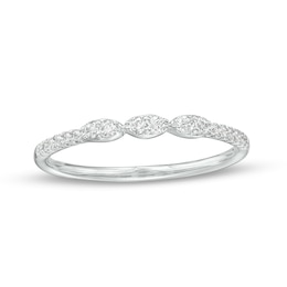 1/6 CT. T.W. Marquise-Shaped Multi-Diamond Trio Stackable Anniversary Band in 10K White Gold