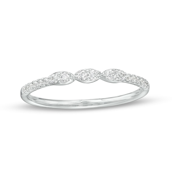 1/6 CT. T.w. Marquise-Shaped Multi-Diamond Trio Stackable Anniversary Band in 10K White Gold