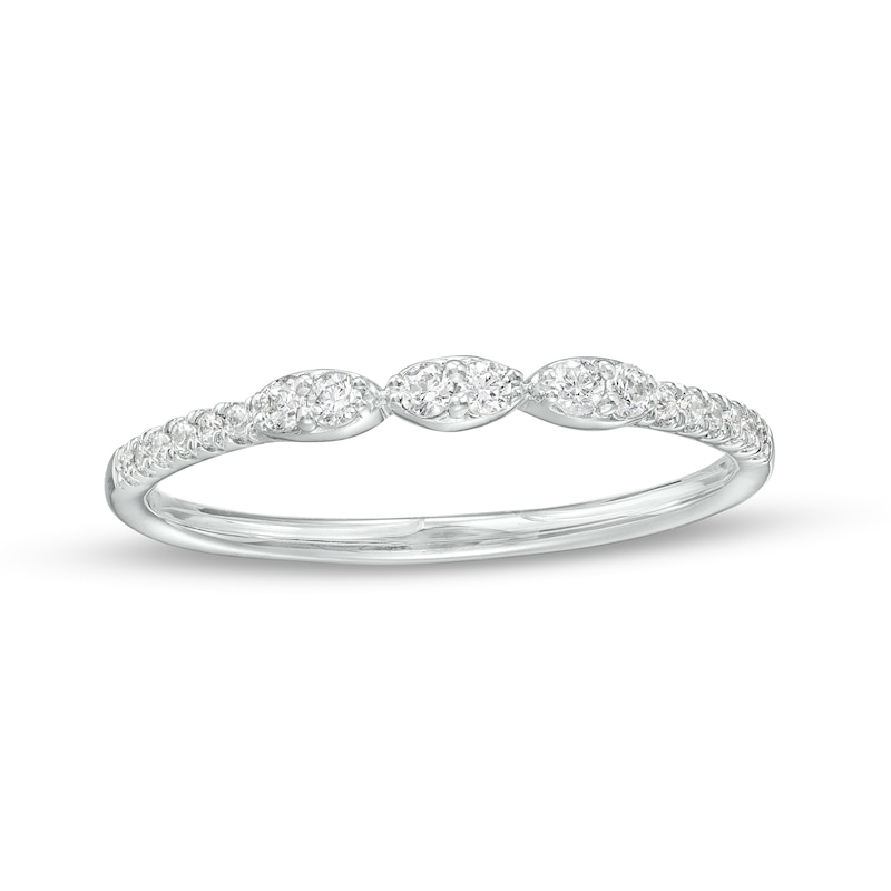 1/6 CT. T.W. Marquise-Shaped Multi-Diamond Trio Stackable Anniversary Band in 10K White Gold