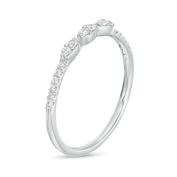 1/6 CT. T.w. Marquise-Shaped Multi-Diamond Trio Stackable Anniversary Band in 10K White Gold