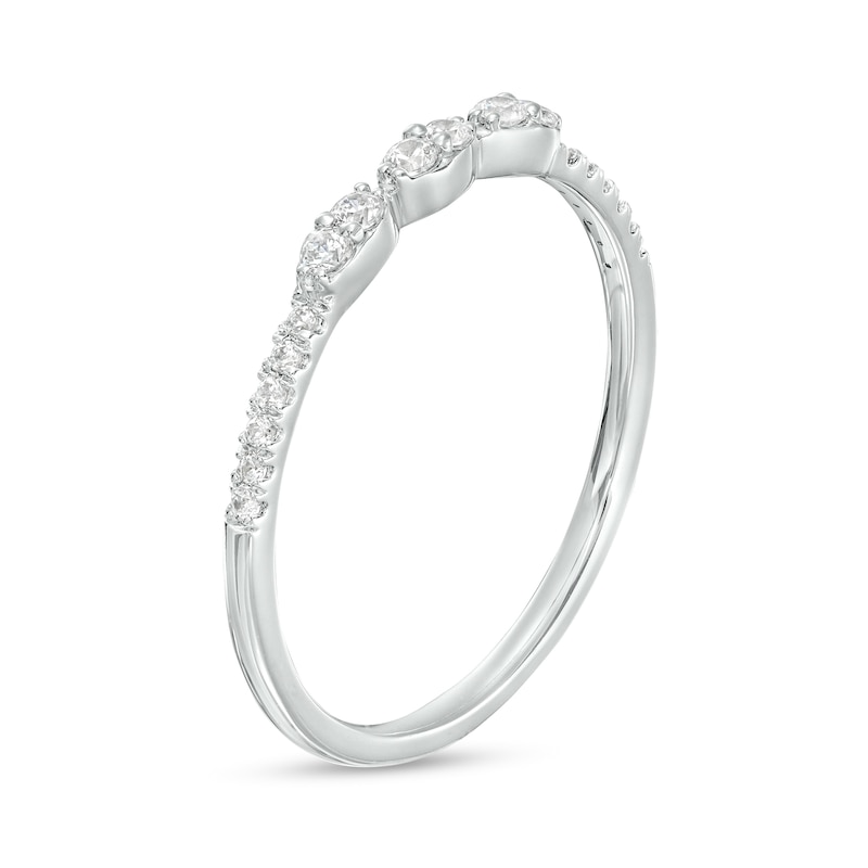 Main Image 3 of 1/6 CT. T.W. Marquise-Shaped Multi-Diamond Trio Stackable Anniversary Band in 10K White Gold
