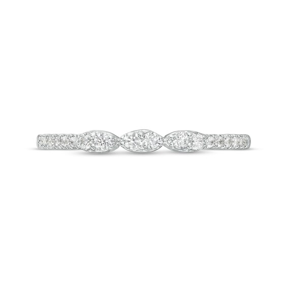 1/6 CT. T.w. Marquise-Shaped Multi-Diamond Trio Stackable Anniversary Band in 10K White Gold