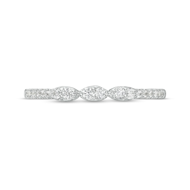 Main Image 4 of 1/6 CT. T.W. Marquise-Shaped Multi-Diamond Trio Stackable Anniversary Band in 10K White Gold