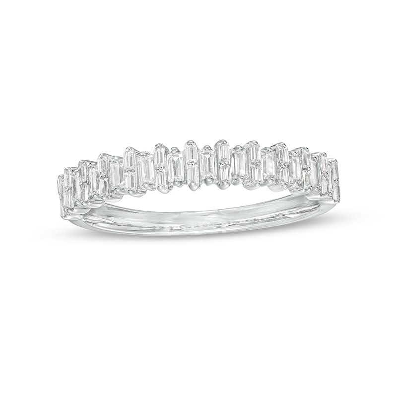 Main Image 1 of 1/3 CT. T.W. Baguette Diamond Alternating Anniversary Band in 14K White Gold