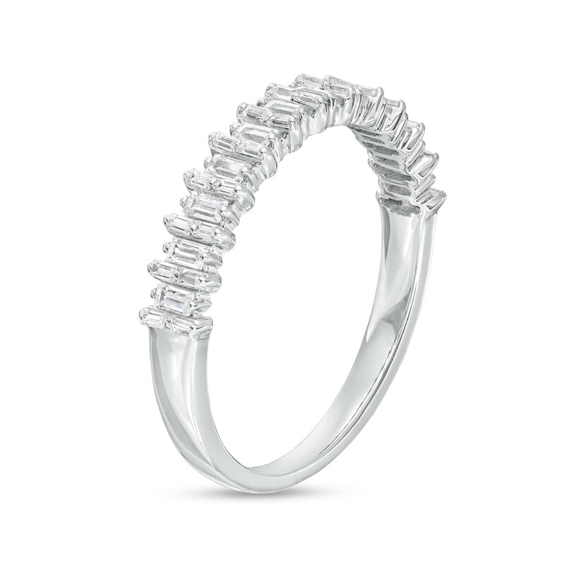 Main Image 3 of 1/3 CT. T.W. Baguette Diamond Alternating Anniversary Band in 14K White Gold