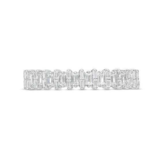 1/3 CT. T.w. Baguette Diamond Alternating Anniversary Band in 14K White Gold