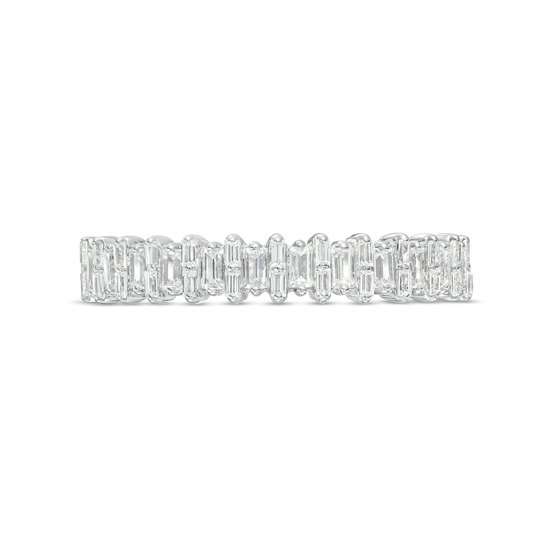 Main Image 4 of 1/3 CT. T.W. Baguette Diamond Alternating Anniversary Band in 14K White Gold