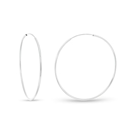 40.0mm Continuous Tube Hoop Earrings in 10K White Gold
