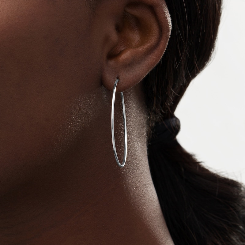 Main Image 2 of 40.0mm Continuous Tube Hoop Earrings in 10K White Gold