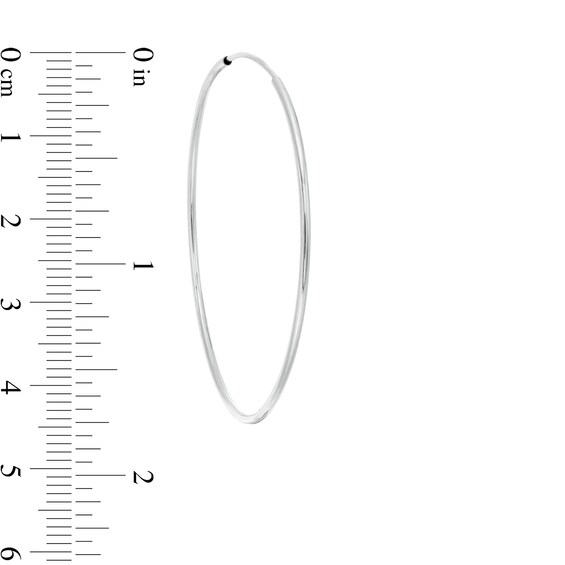 40.0mm Continuous Tube Hoop Earrings in 10K White Gold