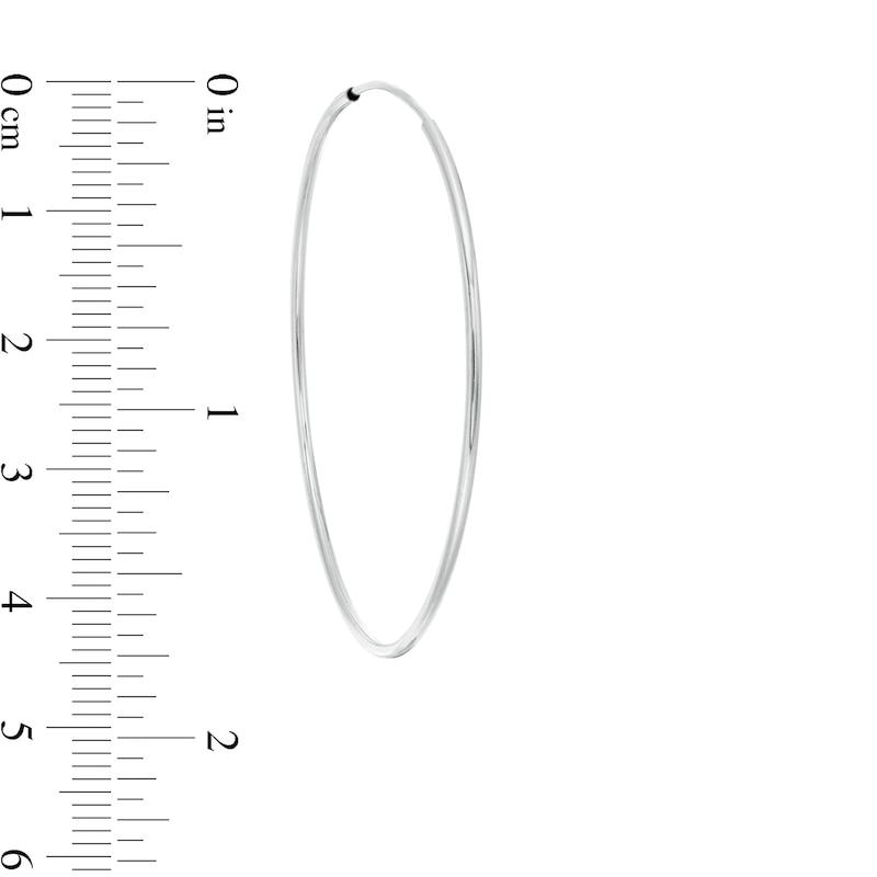 Main Image 3 of 40.0mm Continuous Tube Hoop Earrings in 10K White Gold