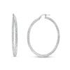 Thumbnail Image 1 of 40.0mm Diamond-Cut Tube Hoop Earrings in 10K White Gold
