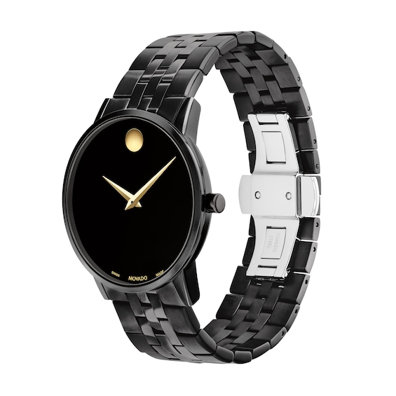 Men's Movado MuseumÂ® Classic Black PVD Watch with Black Dial (Model: 0607626)