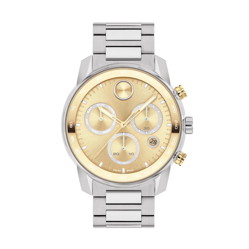 Main Image 1 of Men's Movado BOLD® Verso Chronograph Watch with Gold-Tone Dial (Model: 3600907)