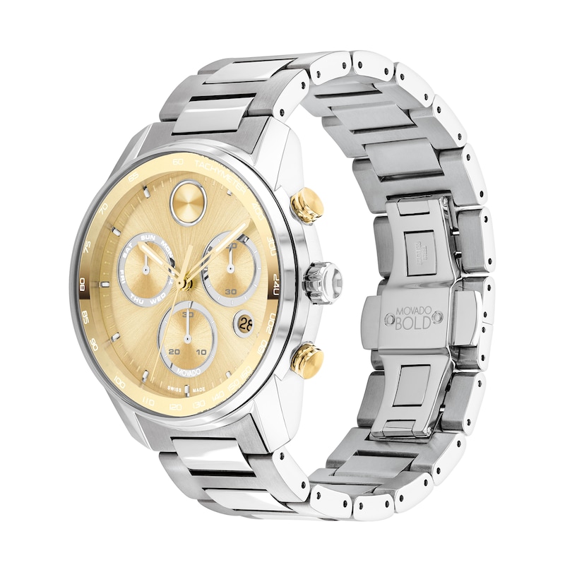 Main Image 2 of Men's Movado BOLD® Verso Chronograph Watch with Gold-Tone Dial (Model: 3600907)