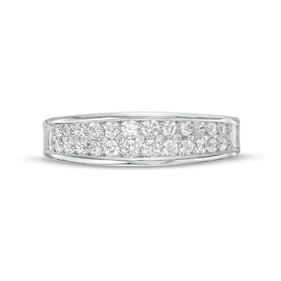 1/2 CT. T.w. Diamond Double Row Anniversary Band in 14K White Gold