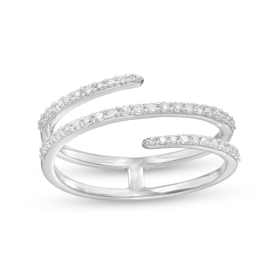 1/4 CT. T.w. Diamond Open Shank Wrap Ring in 10K White Gold - Size 7