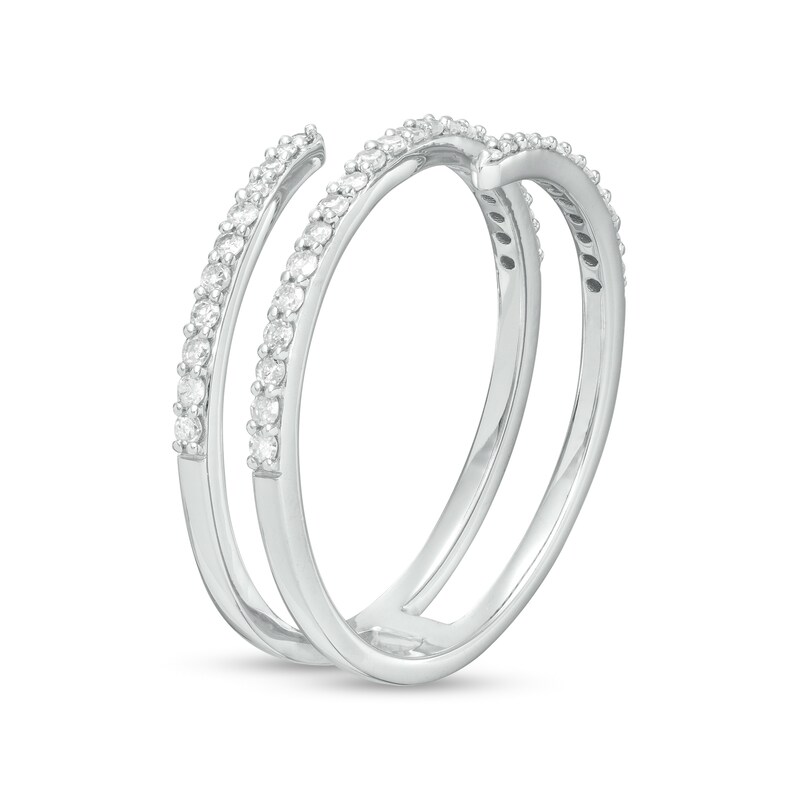 Main Image 3 of 1/4 CT. T.W. Diamond Open Shank Wrap Ring in 10K White Gold - Size 7