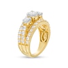 Thumbnail Image 3 of 2 CT. T.W. Diamond Past Present Future® Triple Row Engagement Ring in 14K Gold