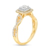 Thumbnail Image 3 of 1 CT. T.W. Diamond Cushion-Shaped Double Frame Twist Shank Engagement Ring in 14K Gold