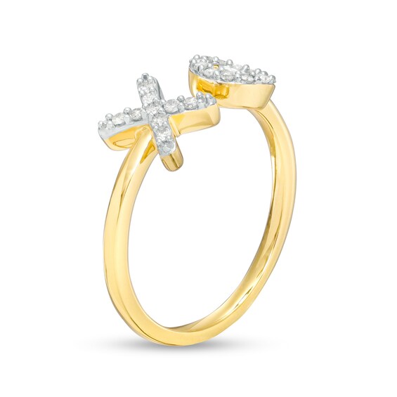 1/6 CT. T.w. Diamond "Xo" Open Ring in 10K Gold