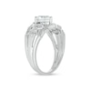 Thumbnail Image 2 of 6.0mm Heart-Shaped White Lab-Created Sapphire and 1/10 CT. T.W. Diamond Vintage-Style Claddagh Ring in Sterling Silver