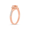 Thumbnail Image 2 of Heart-Shaped Morganite and 1/20 CT. T.W. Diamond Claddagh Engagement Ring in Sterling Silver with 14K Rose Gold Plate