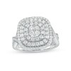 Thumbnail Image 1 of 1 CT. T.W. Cushion-Shaped Multi-Diamond Triple Framed Twist Shank Ring in 10K White Gold