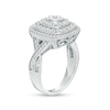 Thumbnail Image 3 of 1 CT. T.W. Cushion-Shaped Multi-Diamond Triple Framed Twist Shank Ring in 10K White Gold
