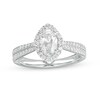 Thumbnail Image 1 of Love's Destiny by Zales 1-1/4 CT. T.W. Certified Oval Diamond Frame Double Row Engagement Ring in 14K White Gold (I/SI2)