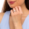 Thumbnail Image 2 of Love's Destiny by Zales 1-1/4 CT. T.W. Certified Oval Diamond Frame Double Row Engagement Ring in 14K White Gold (I/SI2)