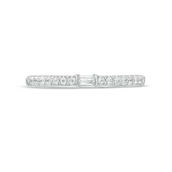 1/6 CT. T.w. Baguette and Round Diamond Anniversary Band in 10K White Gold