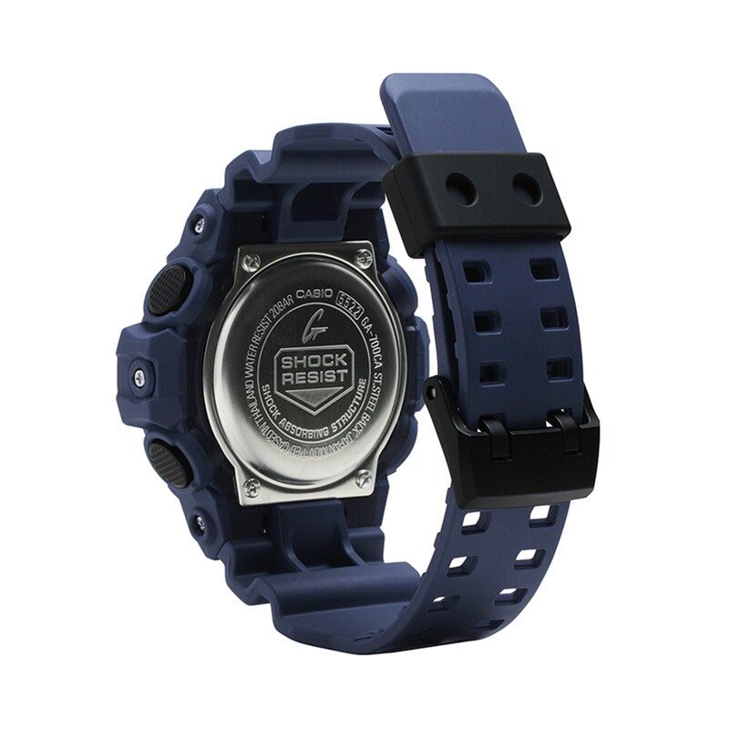 Main Image 3 of Men's Casio G-Shock Classic Navy Blue Resin Strap Watch with Blue Camouflage Dial (Model: GA700CA-2A)