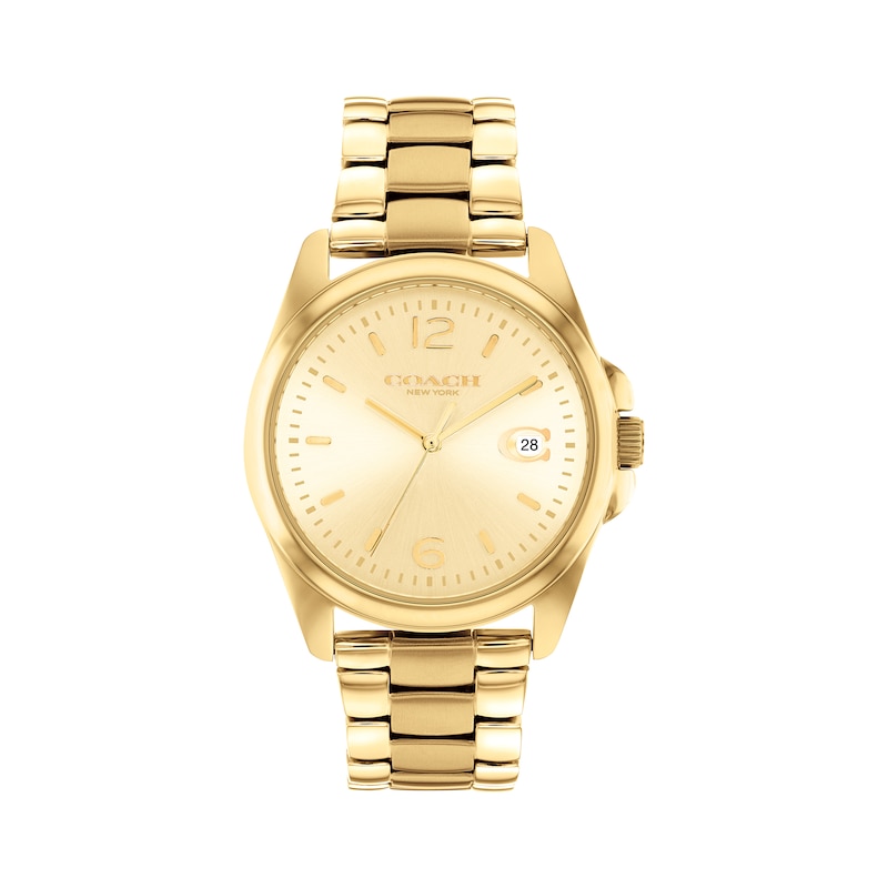 Ladies' Coach Greyson Gold-Tone IP Watch with Gold-Tone Sunray Dial (Model: 14503911)